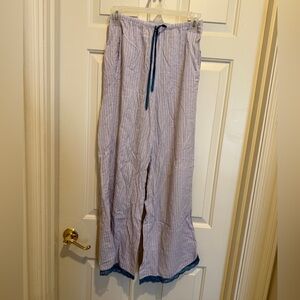 Tall Victoria's Secret Striped Pajama Bottoms with Teal Accent